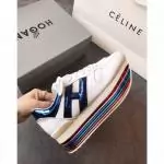 hogan baskets ho a semelle plateforme white logo blue